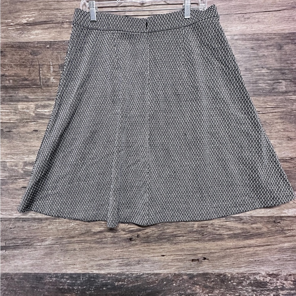 Ann Taylor Midi Black White A-Line Skirt Casual - Picture 2 of 7